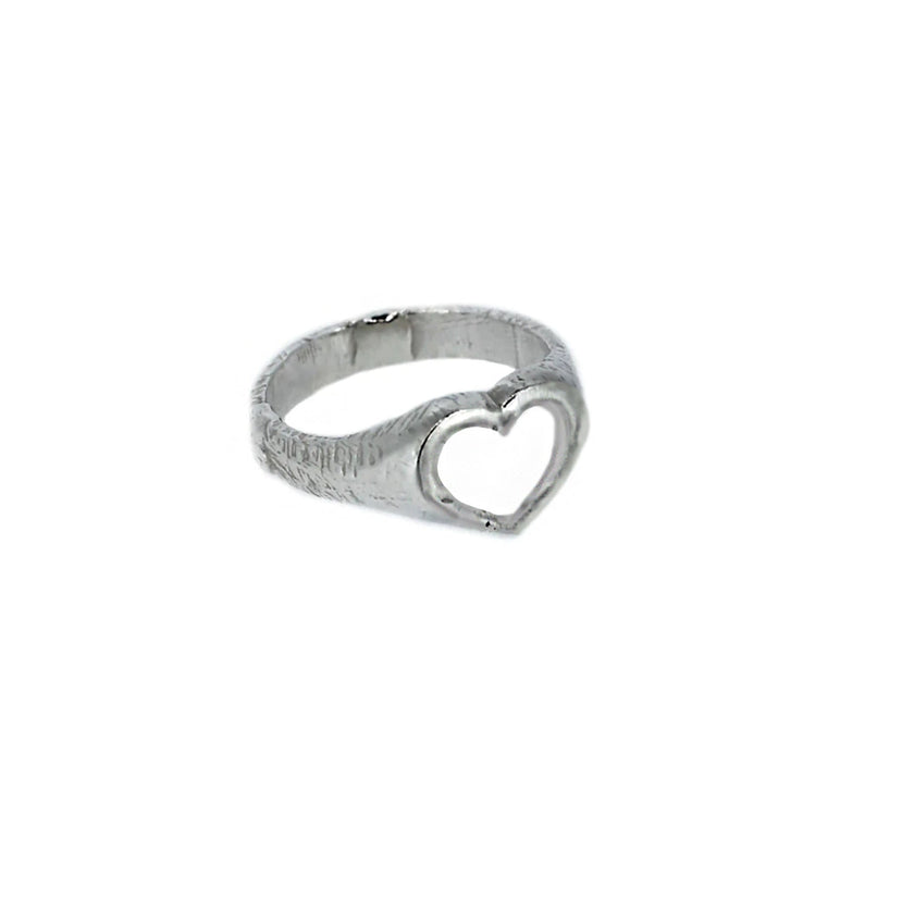 Open Heart Signet Ring