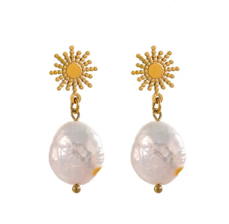 Selena Luxe 18k vergoldete Perlenohrringe