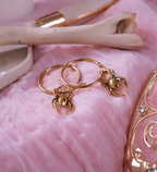 Gold Orb Weaver Spider Hoop Earrings