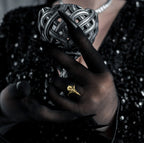 Gold Raven Bird Skull Ring