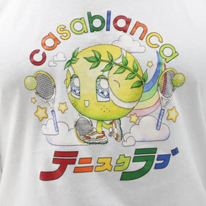 Tennis Mascot Contrast Ringer Tee White