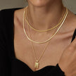 18K Gold Plated Radiant Rectangle Necklace