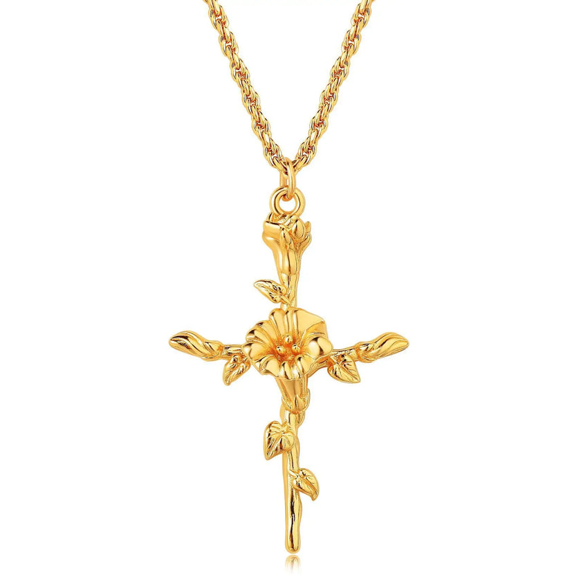 Kreuz-Anhänger mit Monatsblume