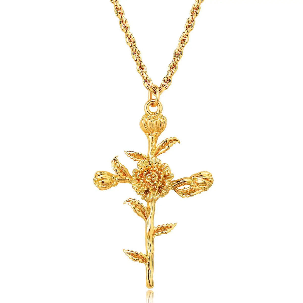 Kreuz-Anhänger mit Monatsblume