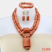 Nigerian Coral Jewellery Set | Necklace, Earrings & Bracelet | African Beads | Wedding