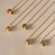 18K Gold Plated Birthstone Charm Necklace