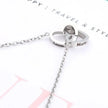 Regalo de San Valentín 2024 Personalizado para Mujer Collar de Acero con Doble Corazón Grabado con Nombre Caja de Rosa Eterna Anillo de Boda