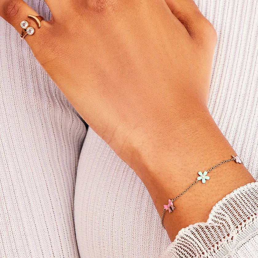 Schleife & Blumen & Schmetterlings-Armband