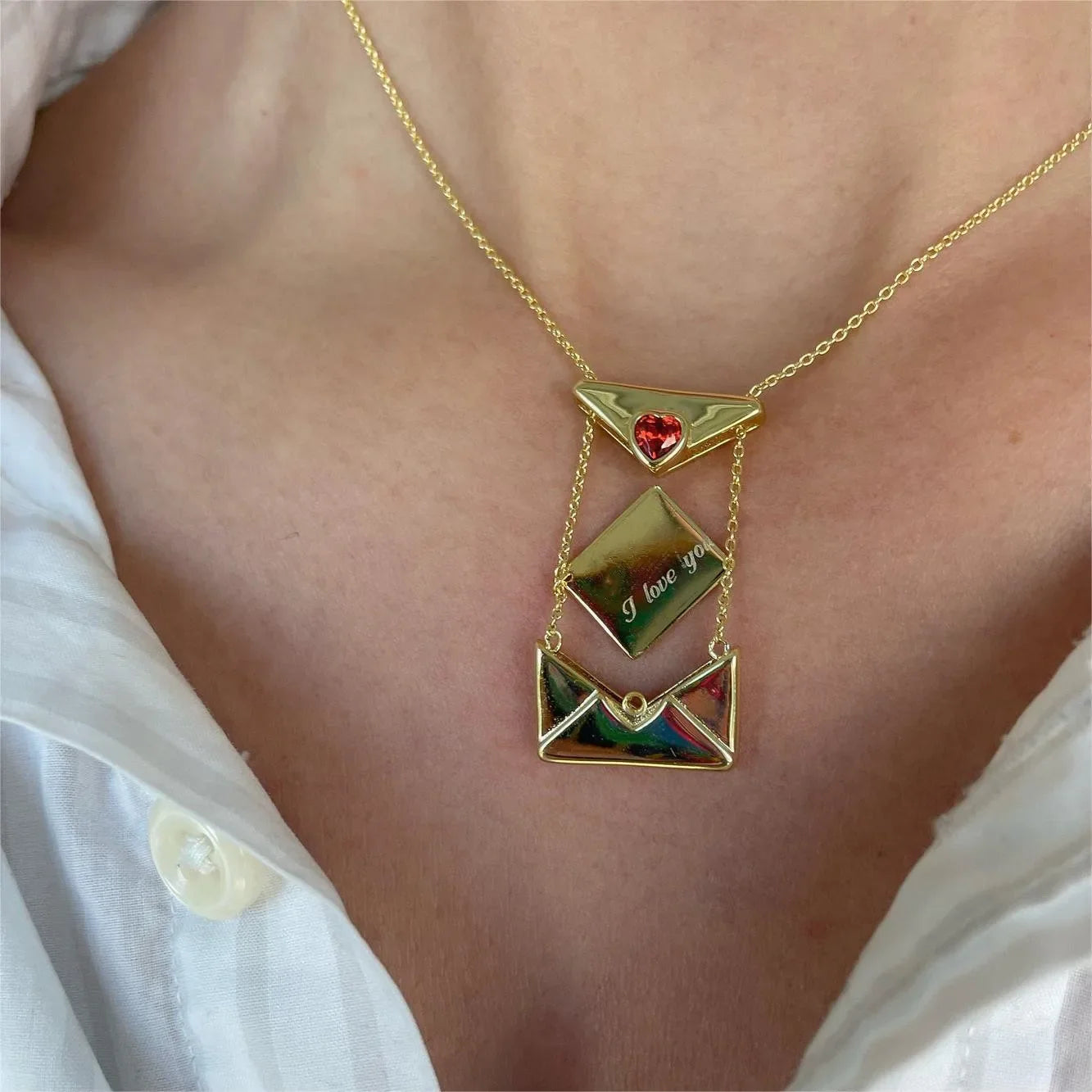 Envelope Heart Necklace