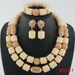 Nigerian Bridal Coral Jewellery Set | Crystal Pillar Beads | Necklace, Earrings & Bracelet