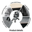 Large 4 Wheel Dog Carrier Trailer, Pram with Mesh Windows, Outdoor Portable Puppy Travel Walk Carrier, Load 30kg
