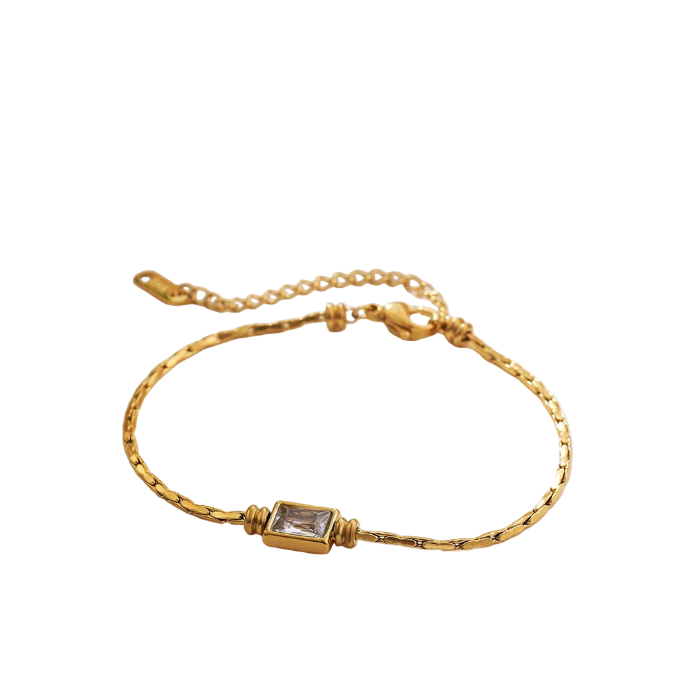 Pulsera cuadrada de circonitas