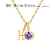 14K Gold, Silver & Rose Gold Zodiac Birthstone Necklace