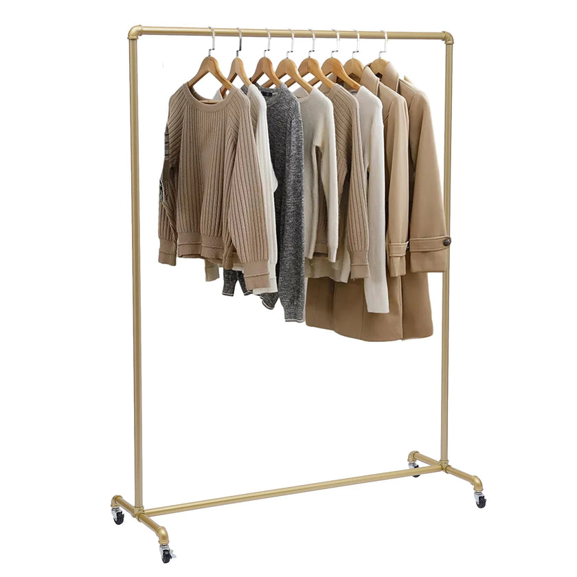 Movable Clothes Rack Universal Wheels Coat Rack Floor Clothes Hanger Bedroom Garment Rack Metal Clothing Rack Wardrobe Furniture