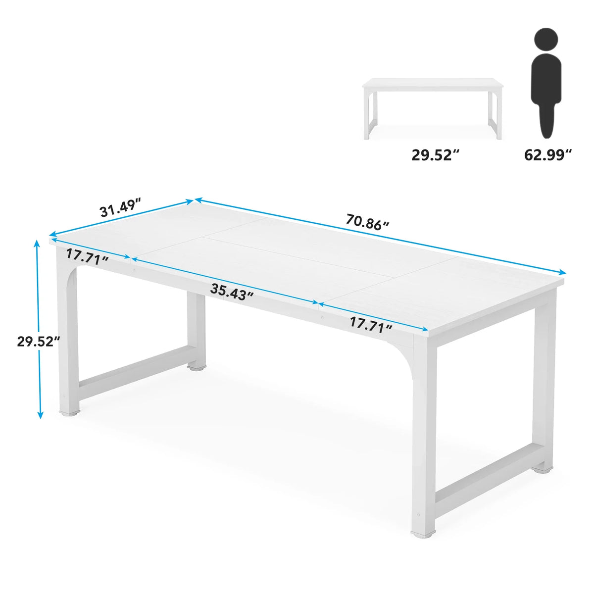 Tribesigns Moderner Computertisch Großer Bürotisch Computertisch Schreibtisch Workstation für Home Office