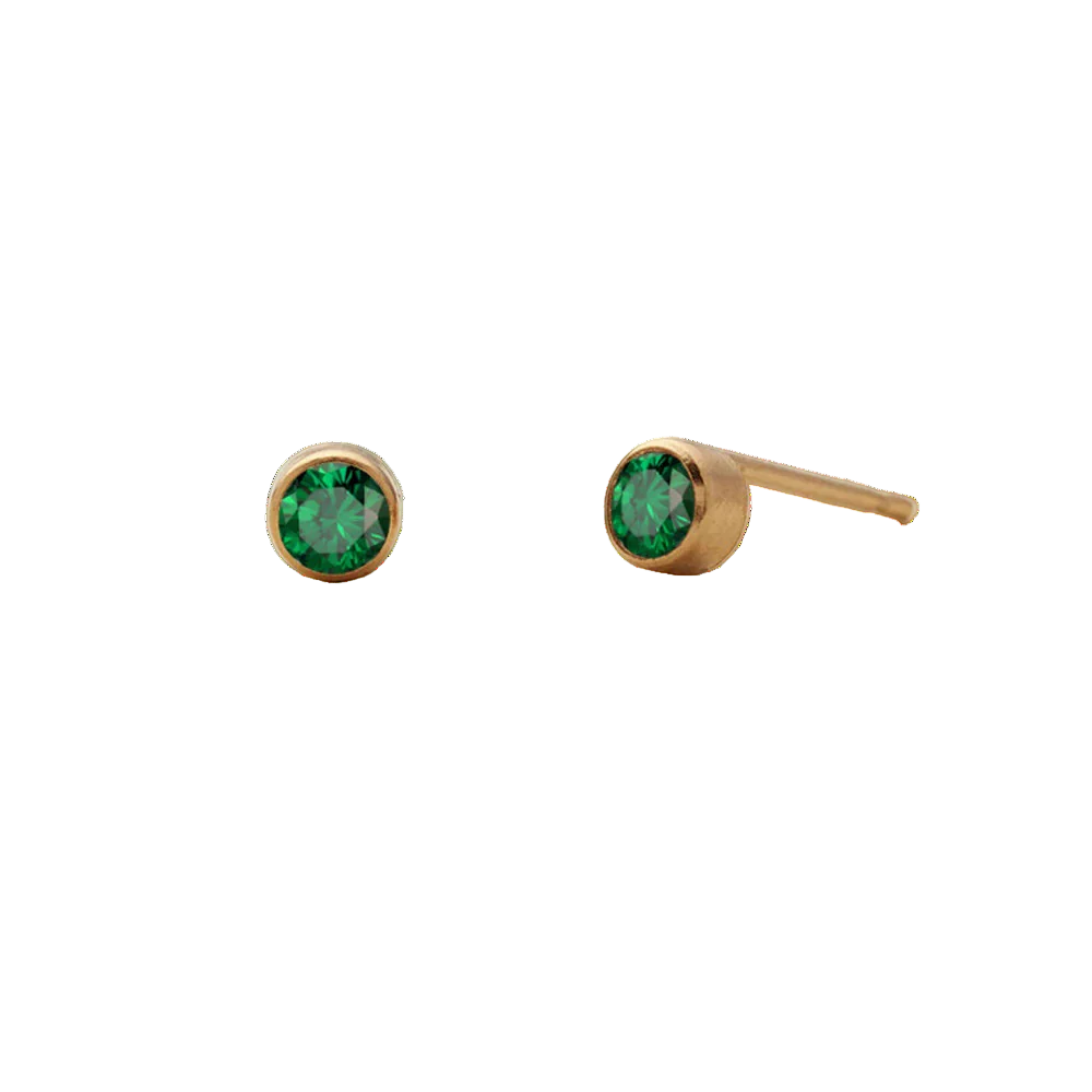 Birthstone Round Stud Earring