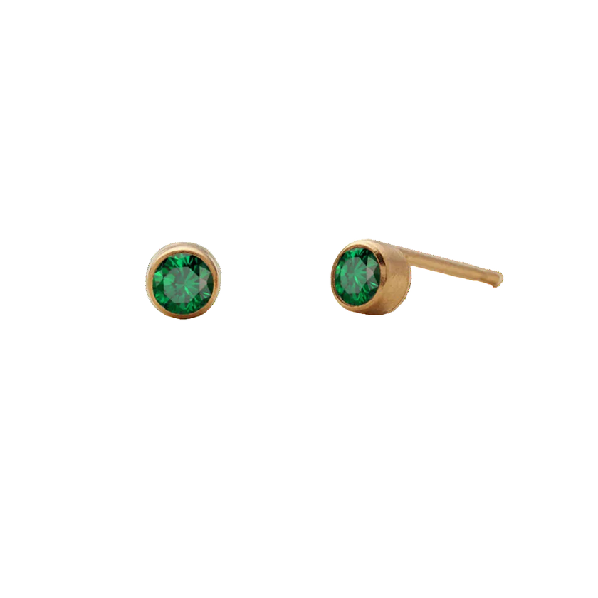 Birthstone Round Stud Earring