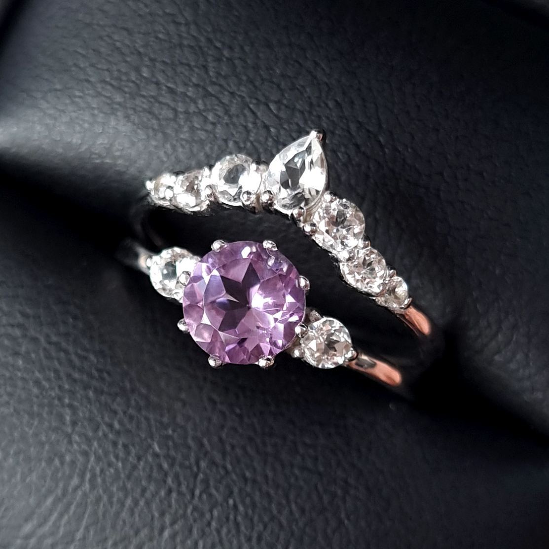 Selene Lavendel-Amethyst-Ring aus Sterlingsilber