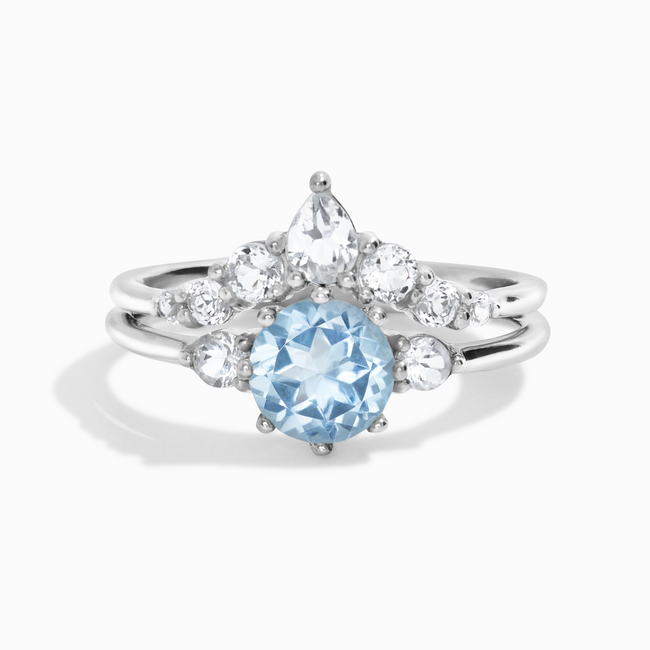 Selene Blue Topaz Ring Set in Sterling Silver
