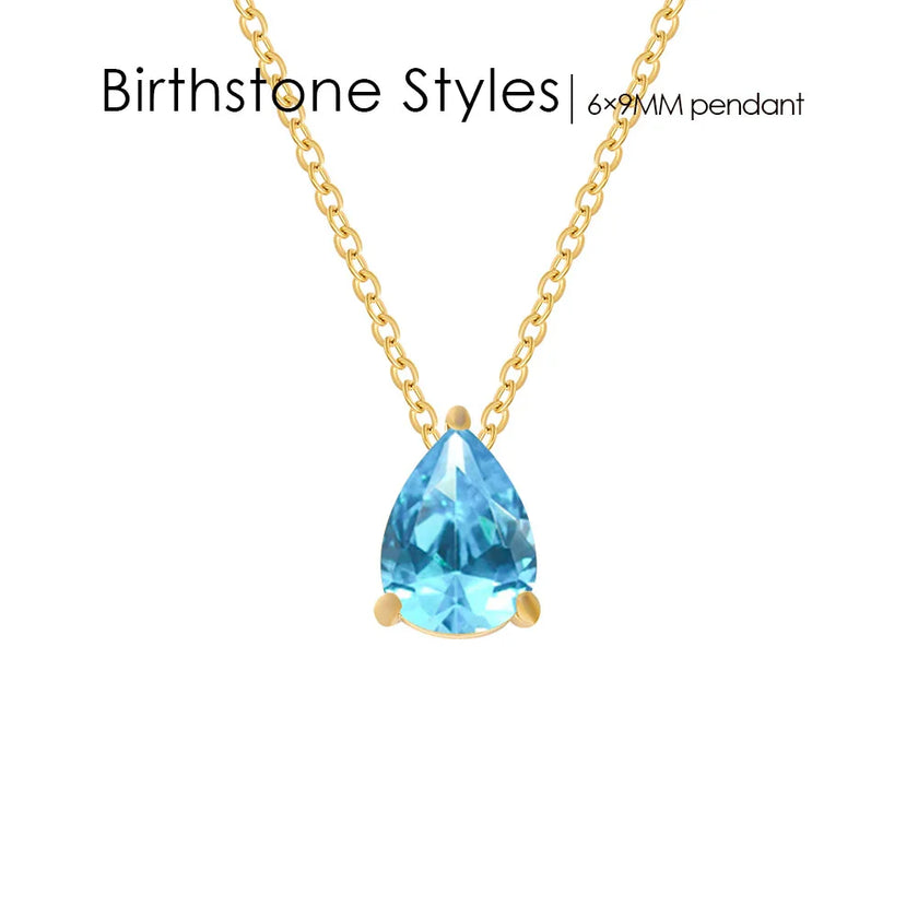 Teardrop Birthstone Necklace