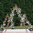 10.2FT Tall Rustic Triangle Wedding Arch Thicken Wooden Backdrop Stand Frame for Garden Wedding Ceremony Decorations