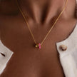 18K Gold Plated Birthstone Charm Necklace