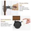 Hall Tree Hat and Coat Stand Entryway Hallway Clothes Rail Rack, 2 Shoe Shelves with Wheels, Open Wardrobe