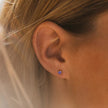 Birthstone Round Stud Earring