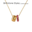 18K Gold Plated Birthstone Charm Necklace
