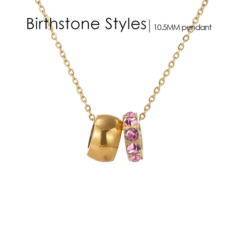 18K Gold Plated Birthstone Charm Necklace