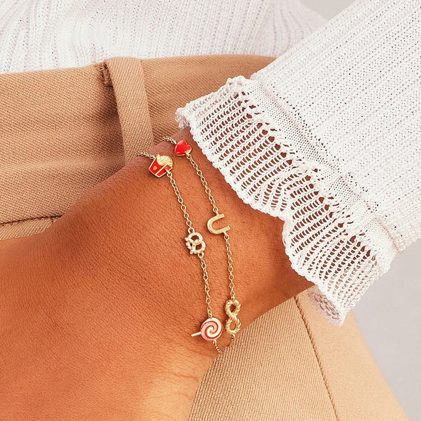 Pulsera con dije de corazón bonito
