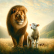 Sheep and Lion Harmony Canvas