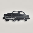 1950s Classic Car Metal Wall Art – 30cm | Gloss Black Steel