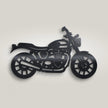 Modern Classic Motorbike Metal Wall Art – 30cm | Gloss Black