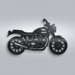 Modern Classic Motorbike Metal Wall Art – 30cm | Gloss Black