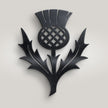 Scottish Thistle Metal Wall Art – 15cm | Gloss Black Steel