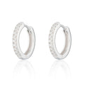 Large Huggie Earrings with Clear Stones