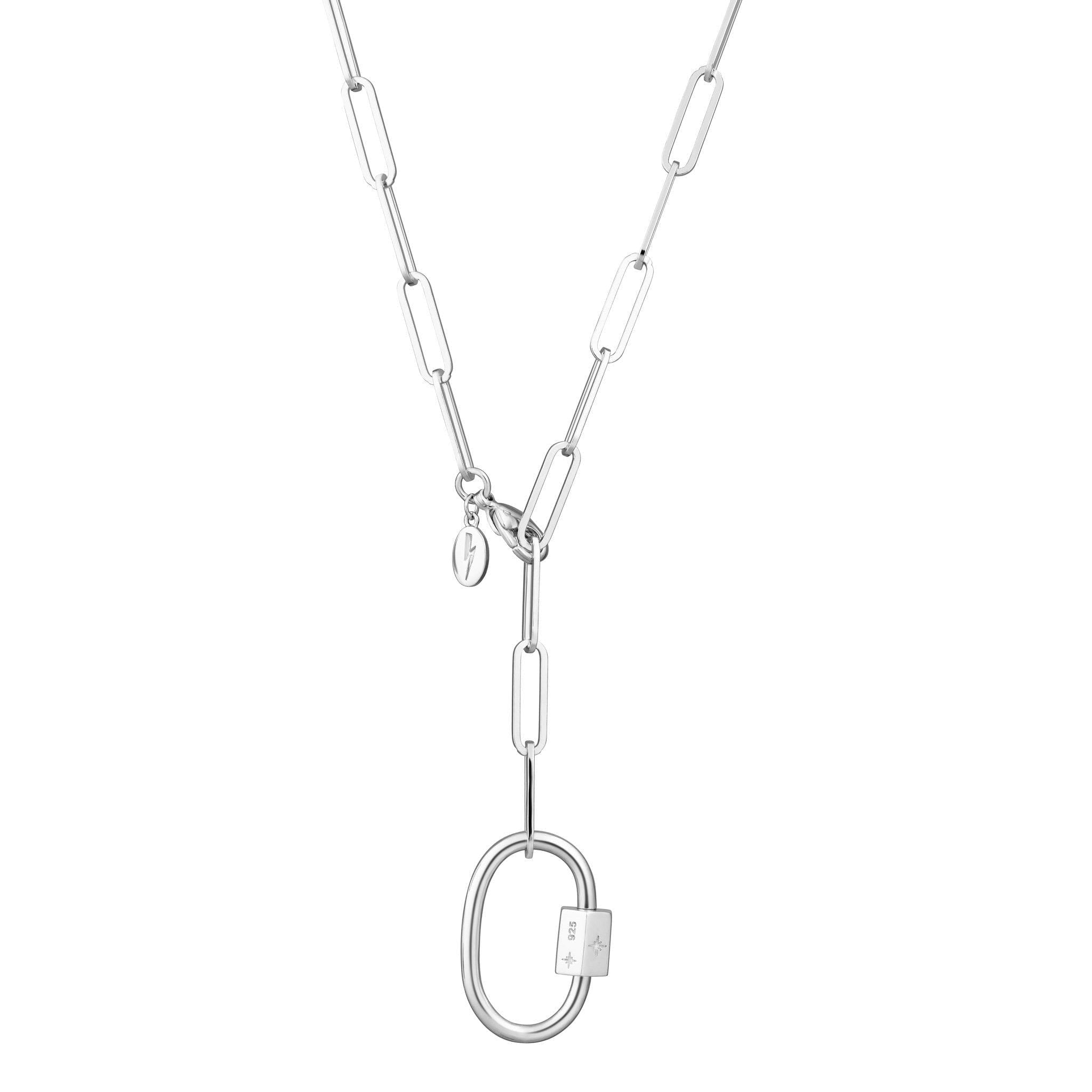 Halskette mit ovalem Karabiner und langen Kettengliedern