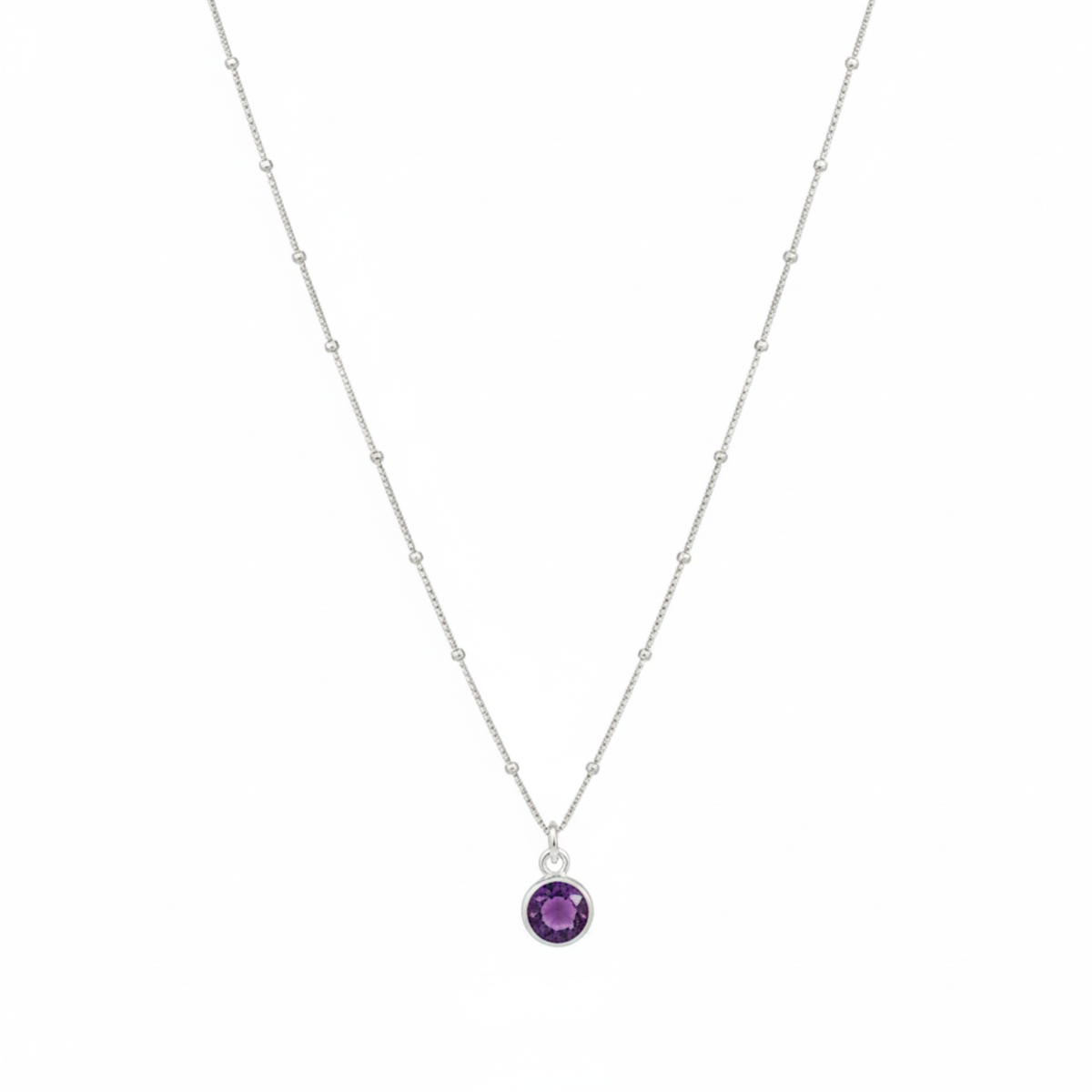 Amethyst-Geburtsstein-Halskette für den Februar