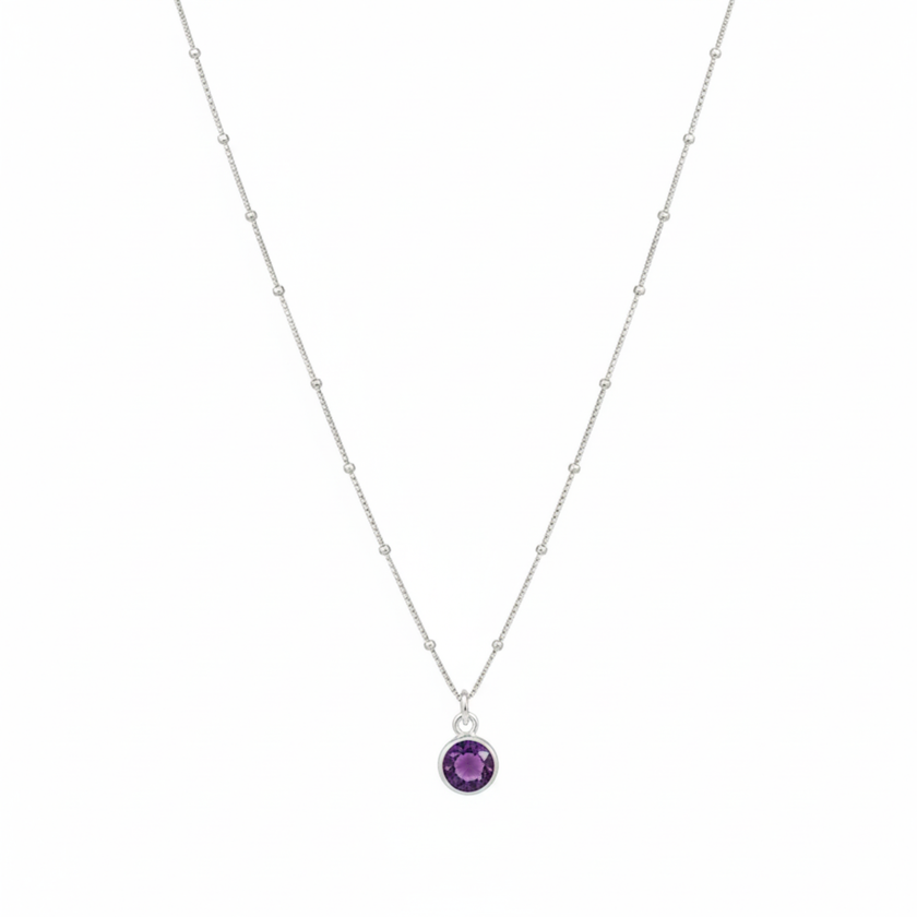 Amethyst-Geburtsstein-Halskette für den Februar