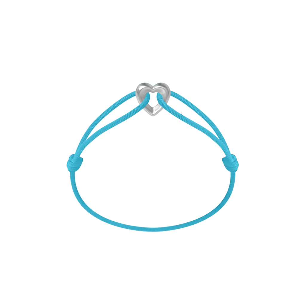 Silver Heart Cord Bracelet