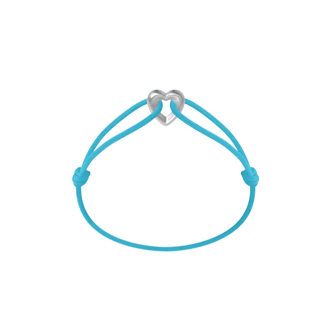 Silver Heart Cord Bracelet