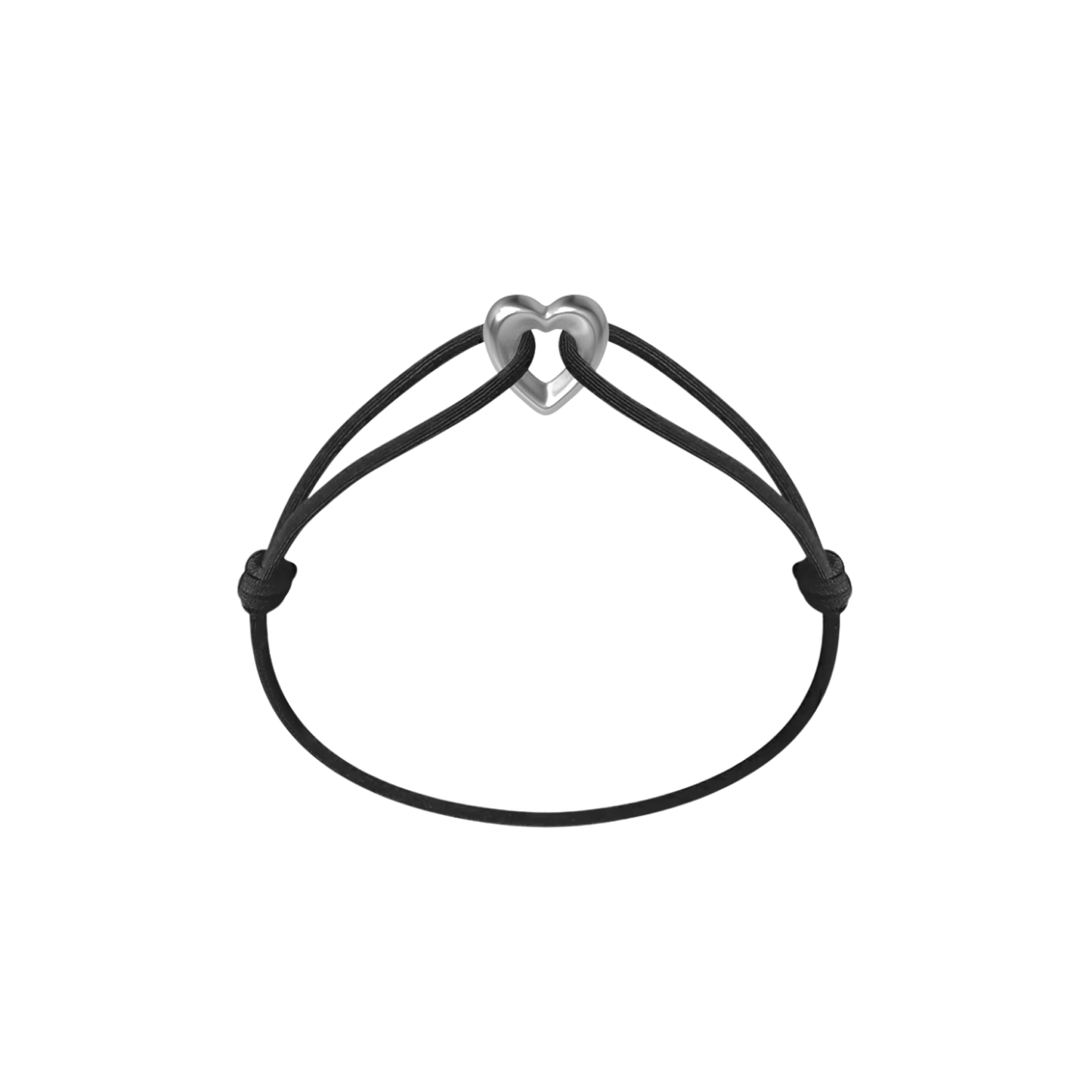 Silver Heart Cord Bracelet