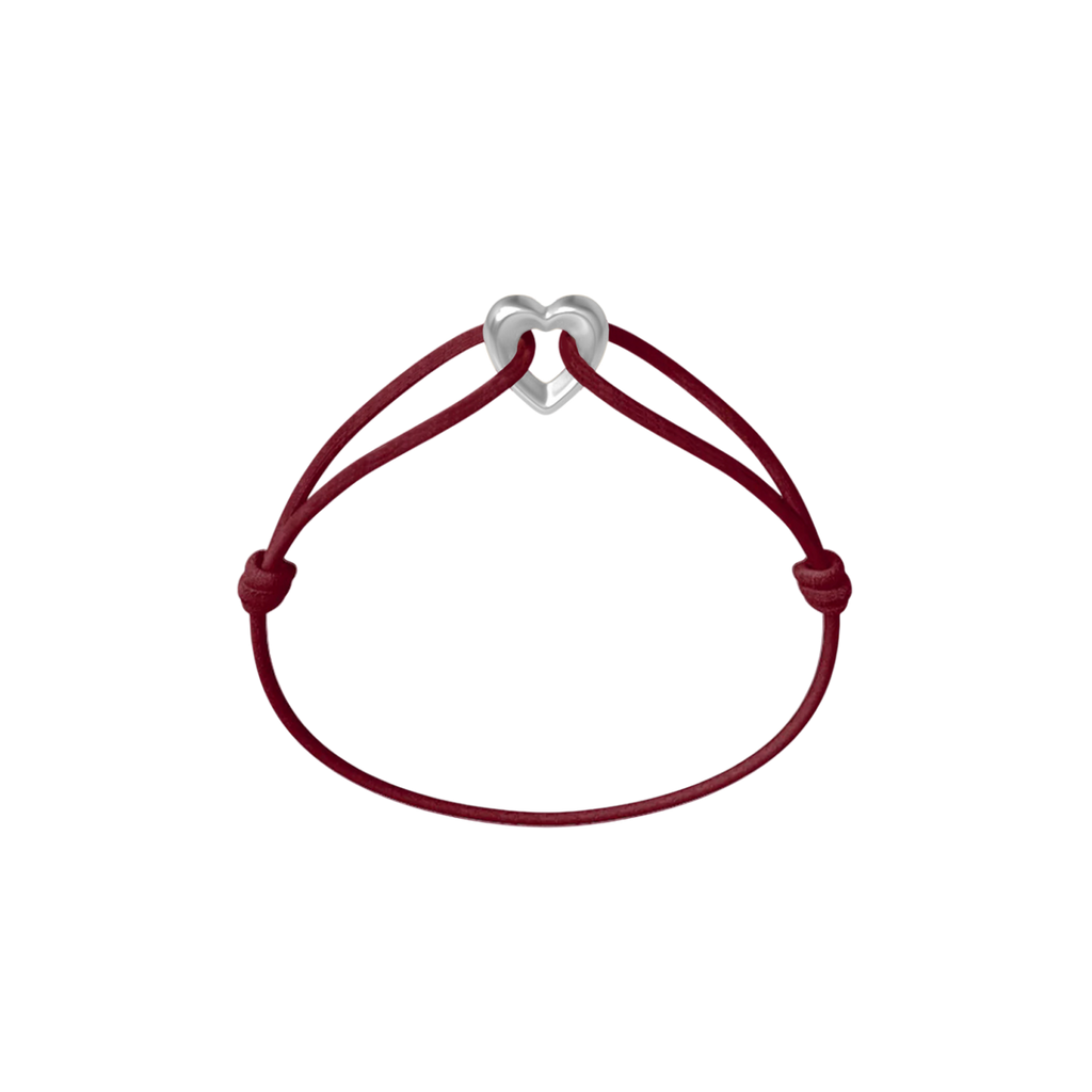Silver Heart Cord Bracelet