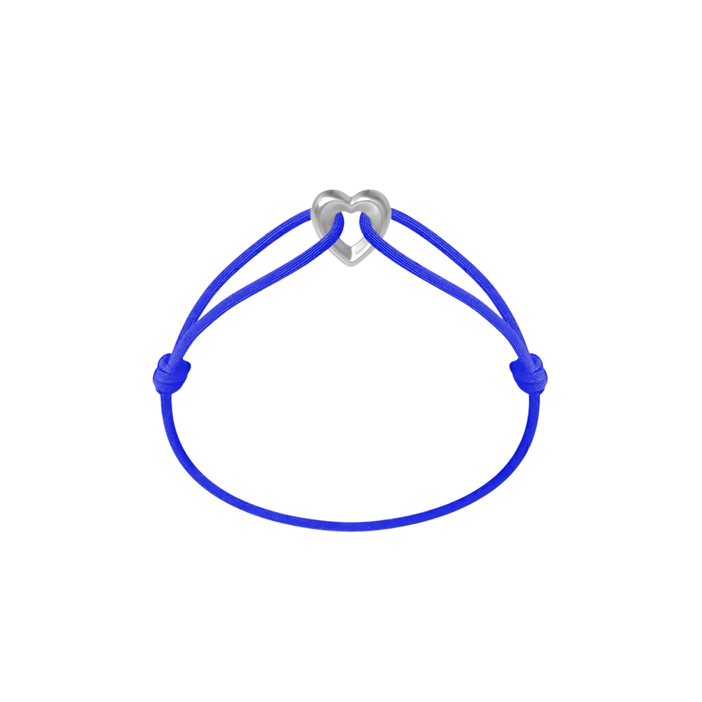 Silver Heart Cord Bracelet