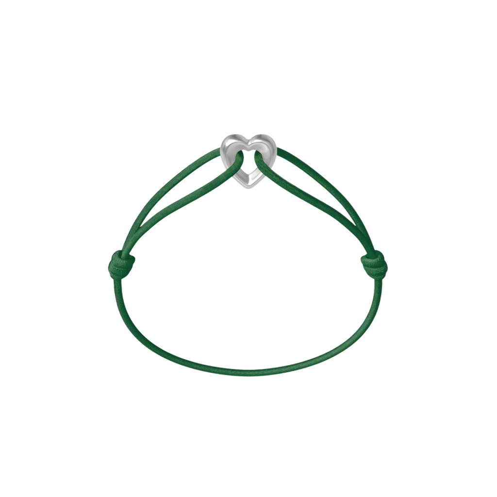 Silver Heart Cord Bracelet