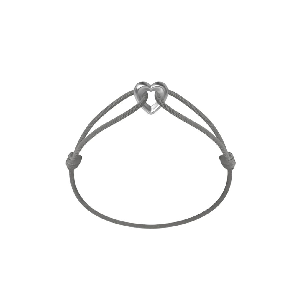 Silver Heart Cord Bracelet