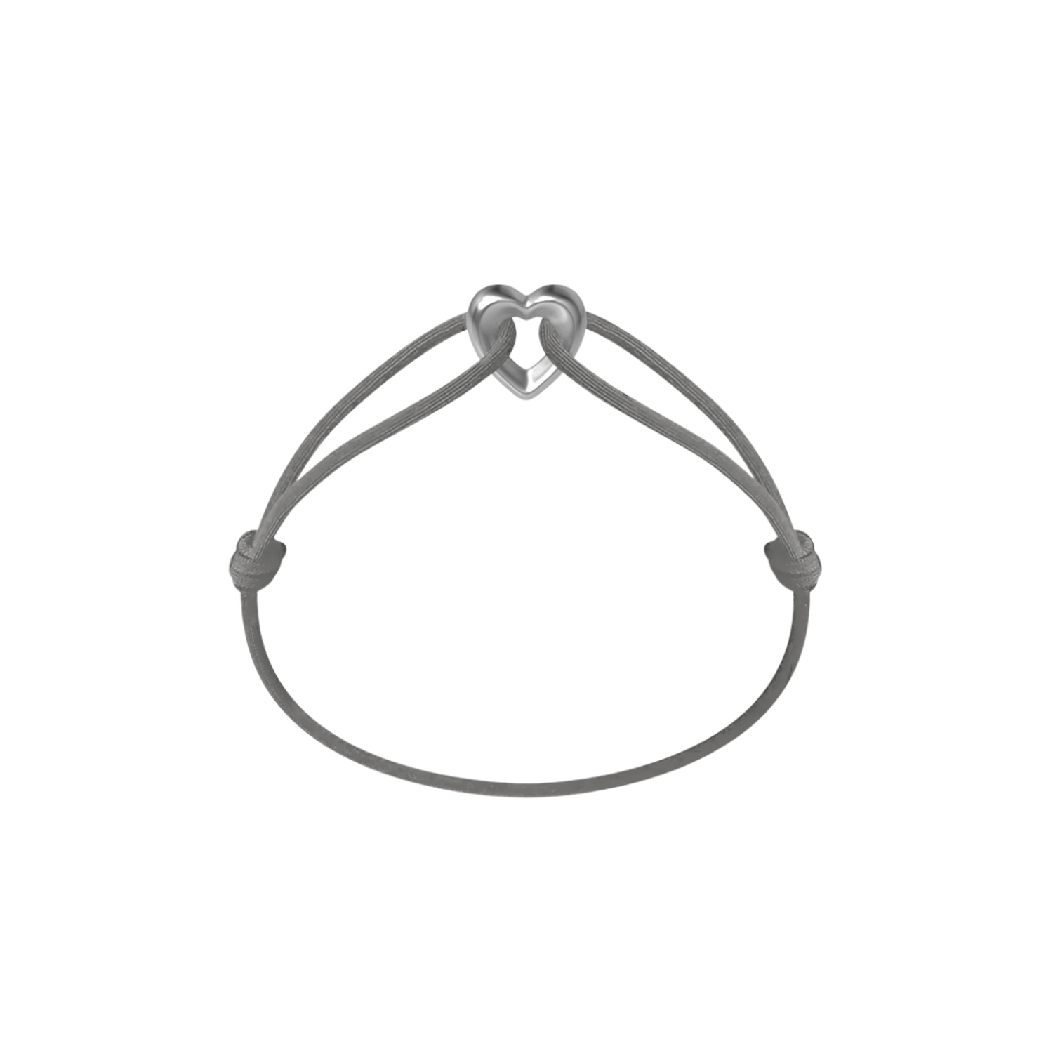 Silver Heart Cord Bracelet
