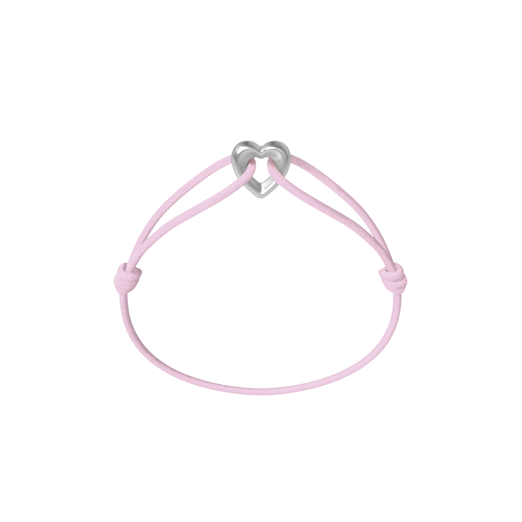 Silver Heart Cord Bracelet