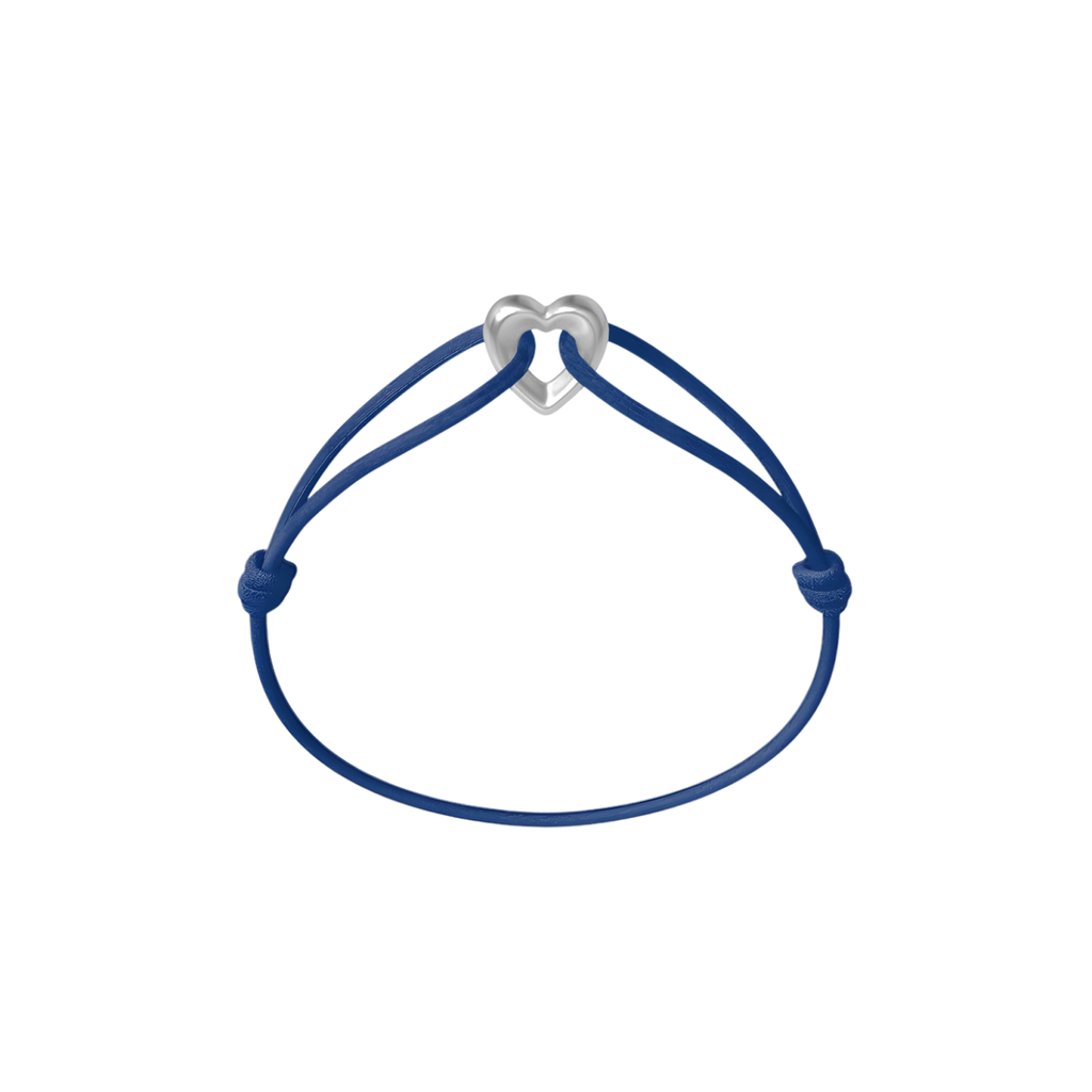 Silver Heart Cord Bracelet